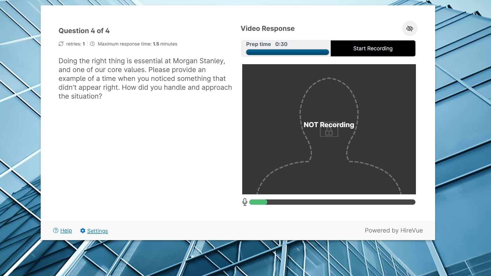 Morgan Stanley Video Interview Answer: Integrity